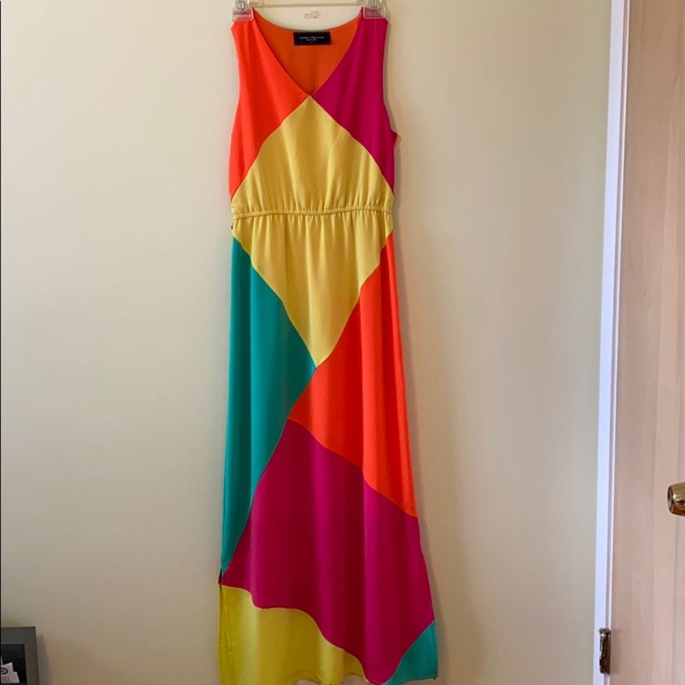 Akira color block summer neon maxi dress